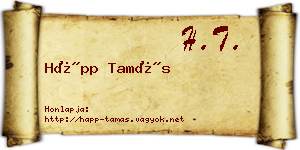 Hápp Tamás névjegykártya