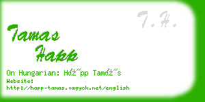 tamas happ business card